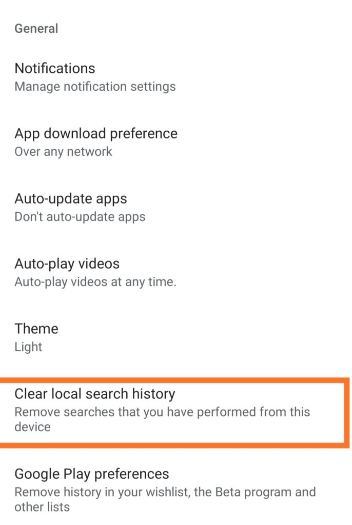 Remove Search History in Google Play Remove Search History in Play Store